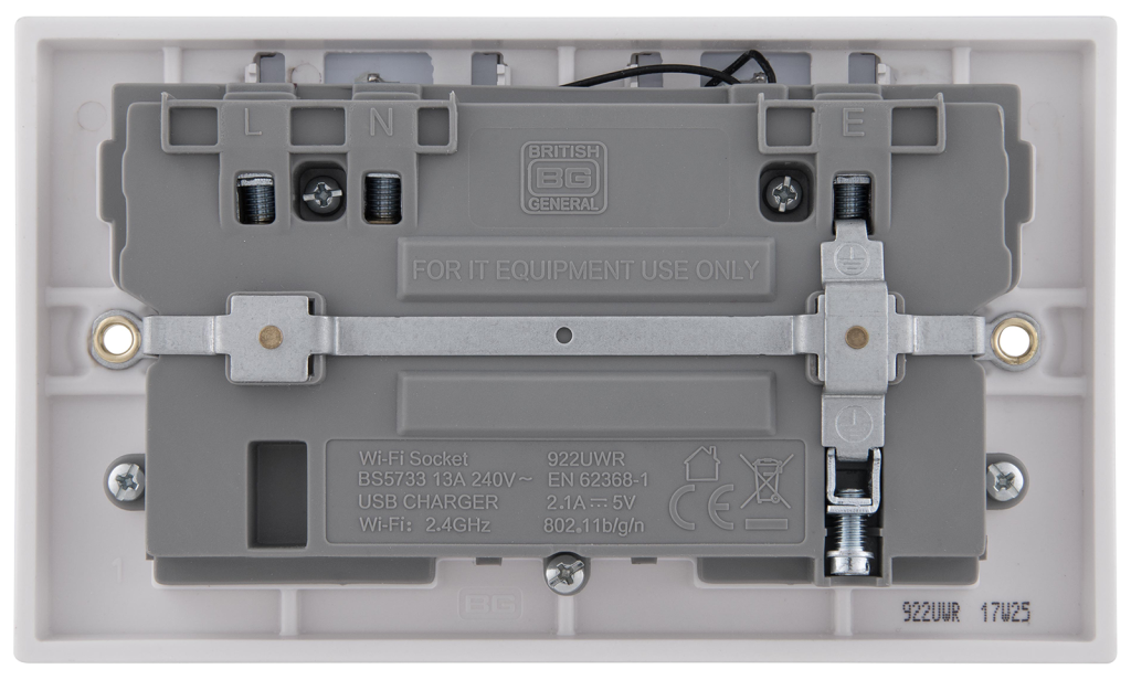 BG White Switched 2 Gang Socket With Wi-Fi Repeater & USB Charger - Image 3