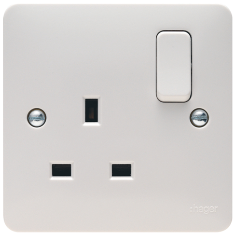 Hager WMSS81 Switched Socket DP 13A