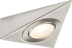 230V 2W LED Triangular Under Cabinet Light with Adjustable CCT - Brushed Chrome
